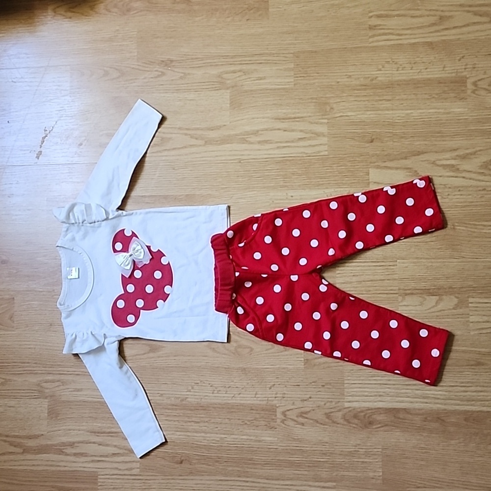 Girls Minnie Mouse Shirt and Pants Set